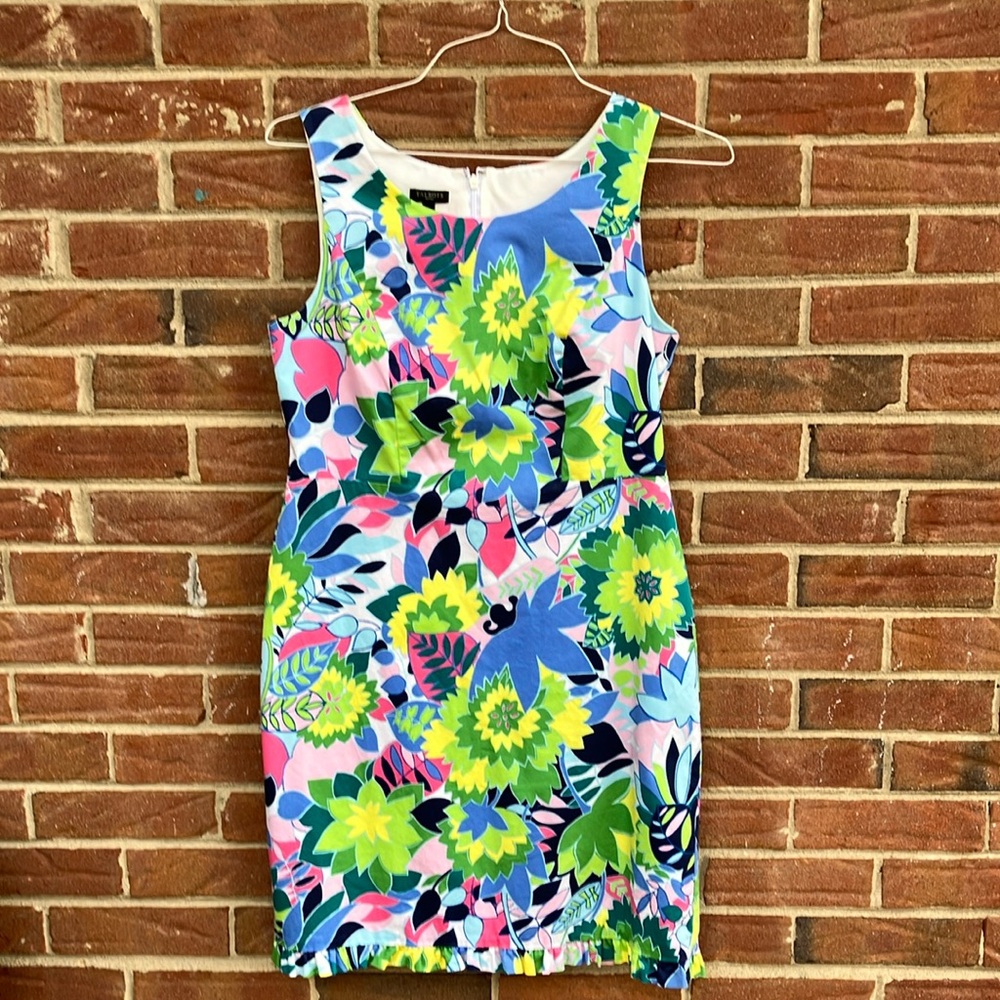 Talbots Floral Sleeveless Dress in Vibrant Colors